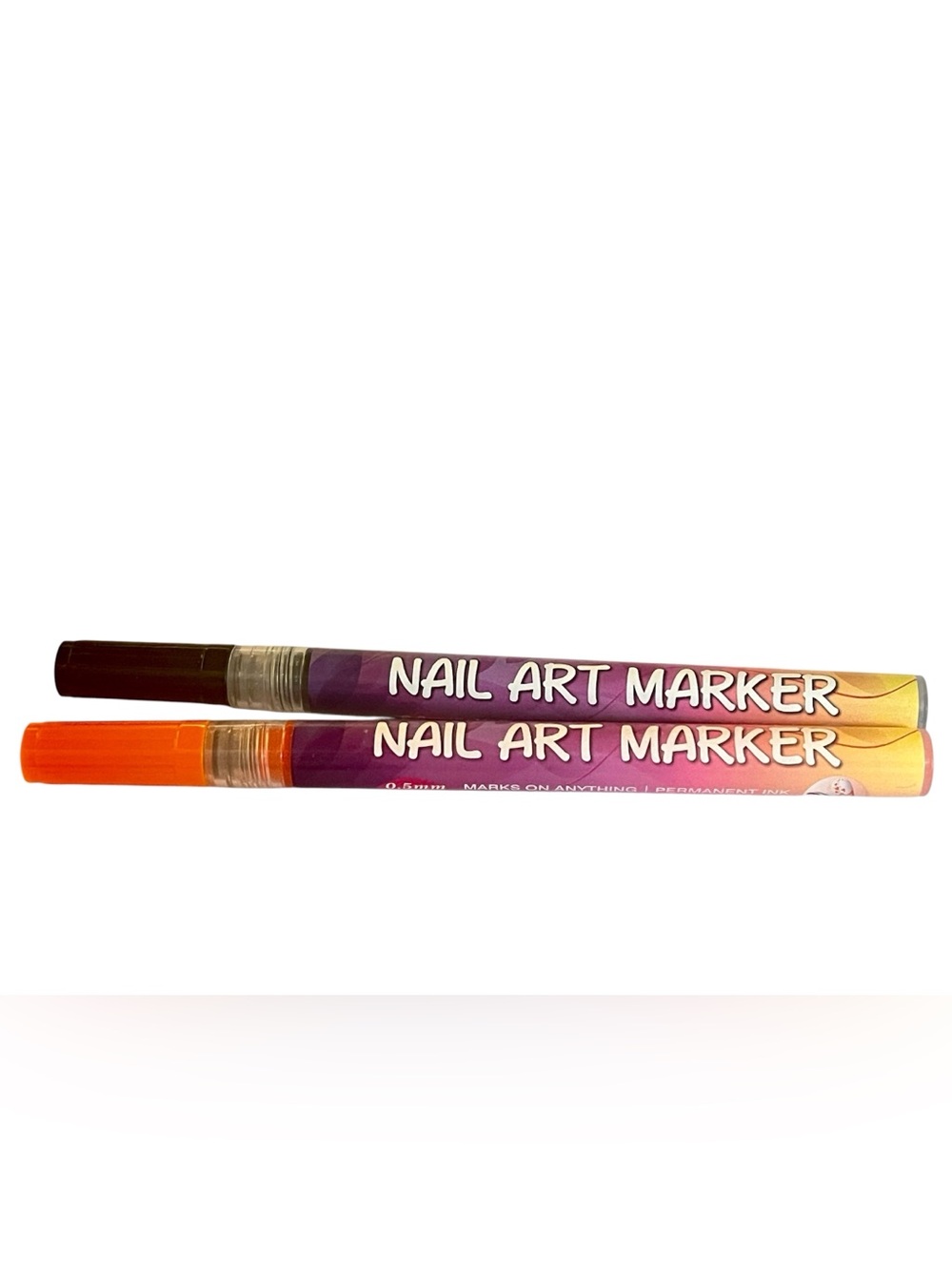 New DIY Nail Art Duo Marker Pens Colors Black & Orange